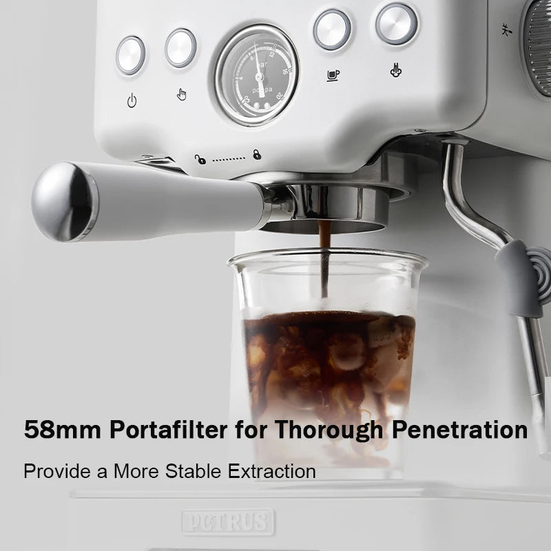 Petrus Espresso Coffee Machine Stainless Steel Coffee Maker With 58MM Portafilter Commercial Steam Wand Milk Frother(220V)Petrus Espresso Coffee Machine Stainless Steel Coffee Maker With 58MM Portafilter Commercial Steam Wand Milk Frother(220V) - Premium from SanTee Coffee and Tea Company - Just $113.69! Shop now at SanTee Coffee and Tea Company