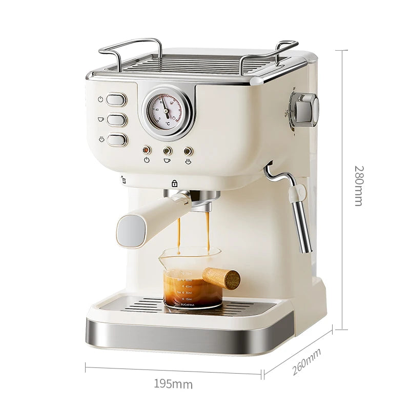 Electric Espresso Coffee Machine Cafetera Semi Automatic 20 Bar Coffee Maker 220V EU Automatic Milk Frother Cappuccino Hot WaterElectric Espresso Coffee Machine Cafetera Semi Automatic 20 Bar Coffee Maker 220V EU Automatic Milk Frother Cappuccino Hot Water - Premium Coffee Supplies from SanTee Coffee and Tea Company - Just $115! Shop now at SanTee Coffee and Tea Company