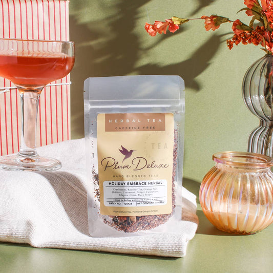 Holiday Embrace Herbal Tea (Spiced Cranberry)Holiday Embrace Herbal Tea (Spiced Cranberry) - Premium Tea from Plum Deluxe Tea - Just $10! Shop now at SanTee Coffee and Tea Company 