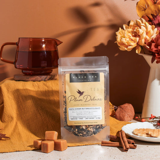 Maple Ginger Butterscotch Black Tea - Fall Seasonal BlendMaple Ginger Butterscotch Black Tea - Fall Seasonal Blend - Premium Tea from Plum Deluxe Tea - Just $10! Shop now at SanTee Coffee and Tea Company 