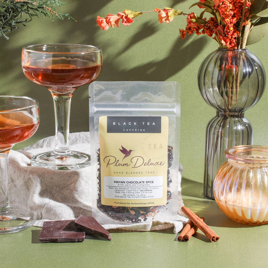 Mayan Chocolate Spice Holiday Black TeaMayan Chocolate Spice Holiday Black Tea - Premium Tea from Plum Deluxe Tea - Just $10! Shop now at SanTee Coffee and Tea Company 