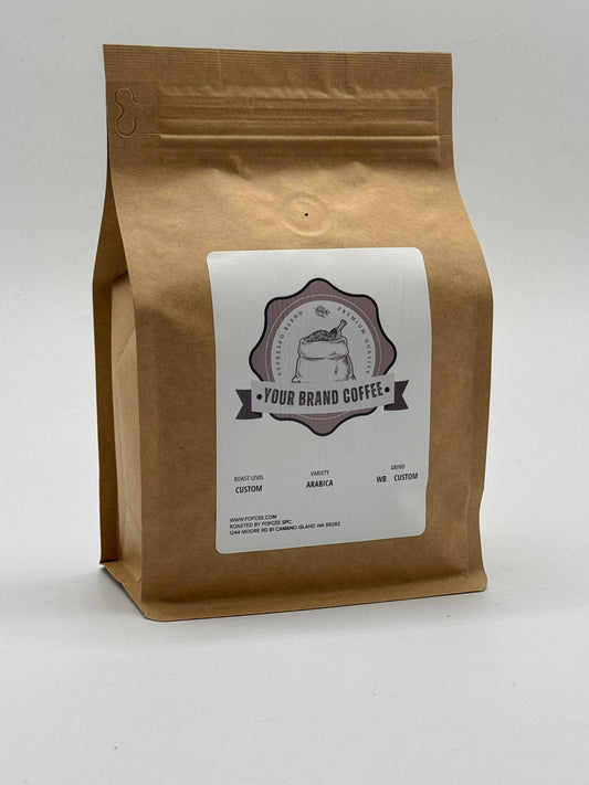 Fofcee Coffee - NEW RETAIL SIZE! 12oz Wholesale Coffee DRIP BLEND: Whole Bean / Custom Label / Medium (good for espresso)