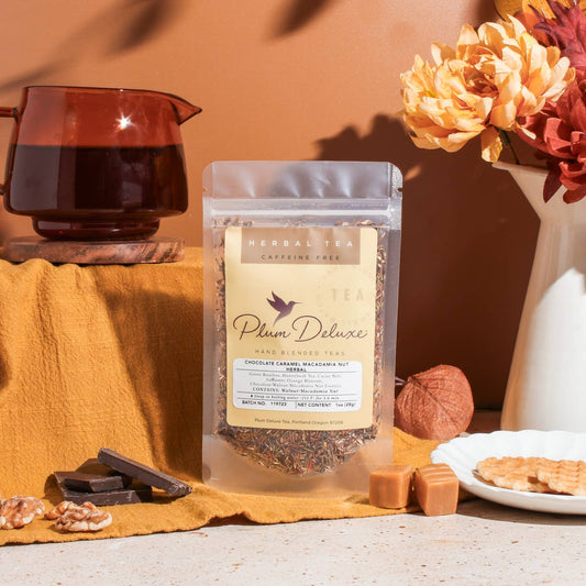 Plum Deluxe Tea - Chocolate Caramel Macadamia Nut Herbal Loose Leaf Tea: 1 lb