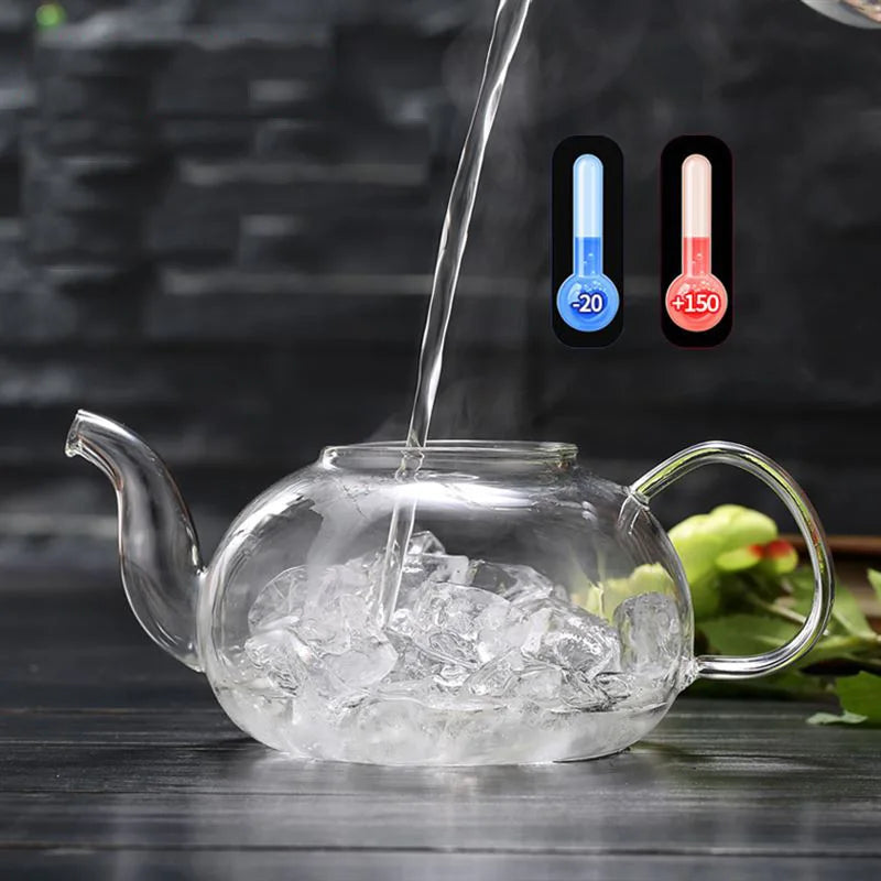 High quality Teapot Heat Resistant Glass Pot Flower Tea Set Kettle Coffee Tea Pot Drinkware Set Stainless Steel Strainer Tea pot