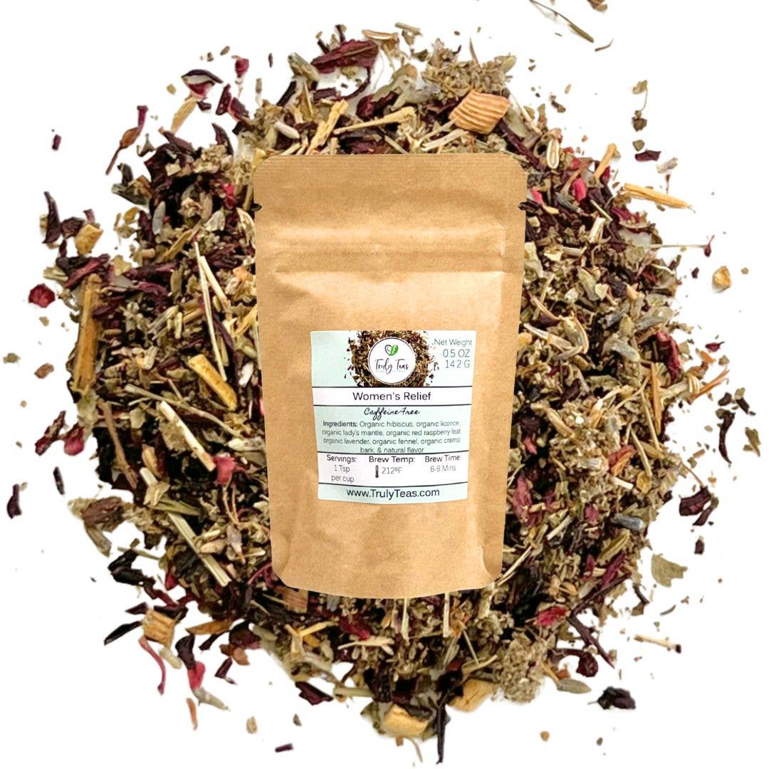Truly Teas - Women’s Relief Herbal Tea – Caffeine Free Floral Blend: 2.0 oz Loose