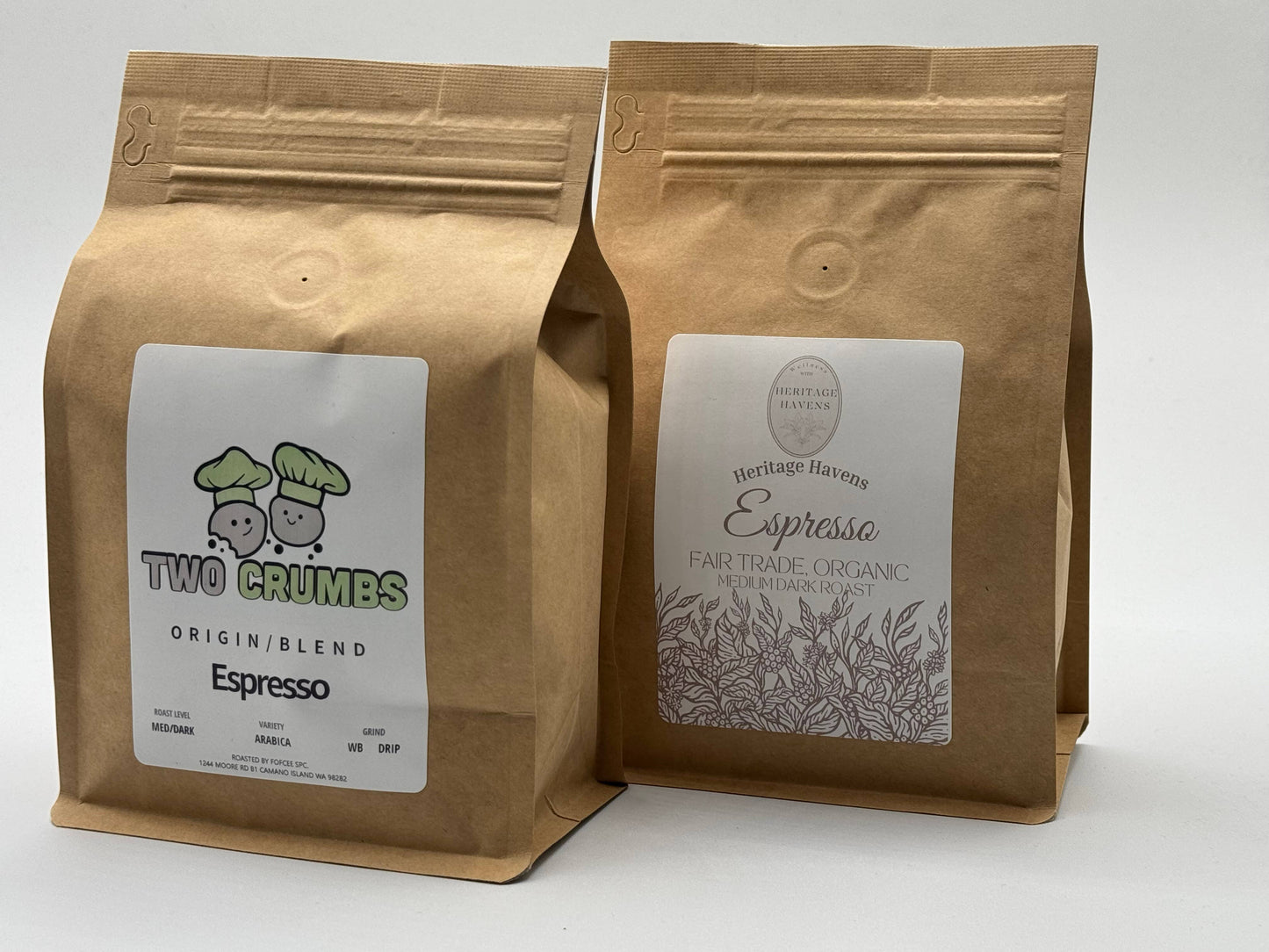 Fofcee Coffee - NEW RETAIL SIZE! 12oz Wholesale Coffee DRIP BLEND: Whole Bean / Custom Label / Medium (good for espresso)