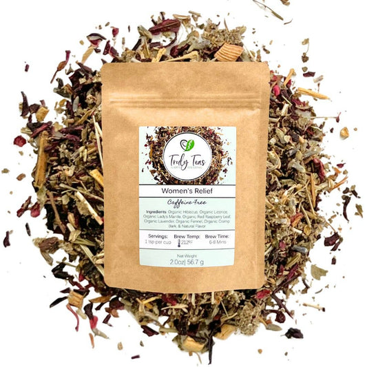 Truly Teas - Women’s Relief Herbal Tea – Caffeine Free Floral Blend: 2.0 oz Loose