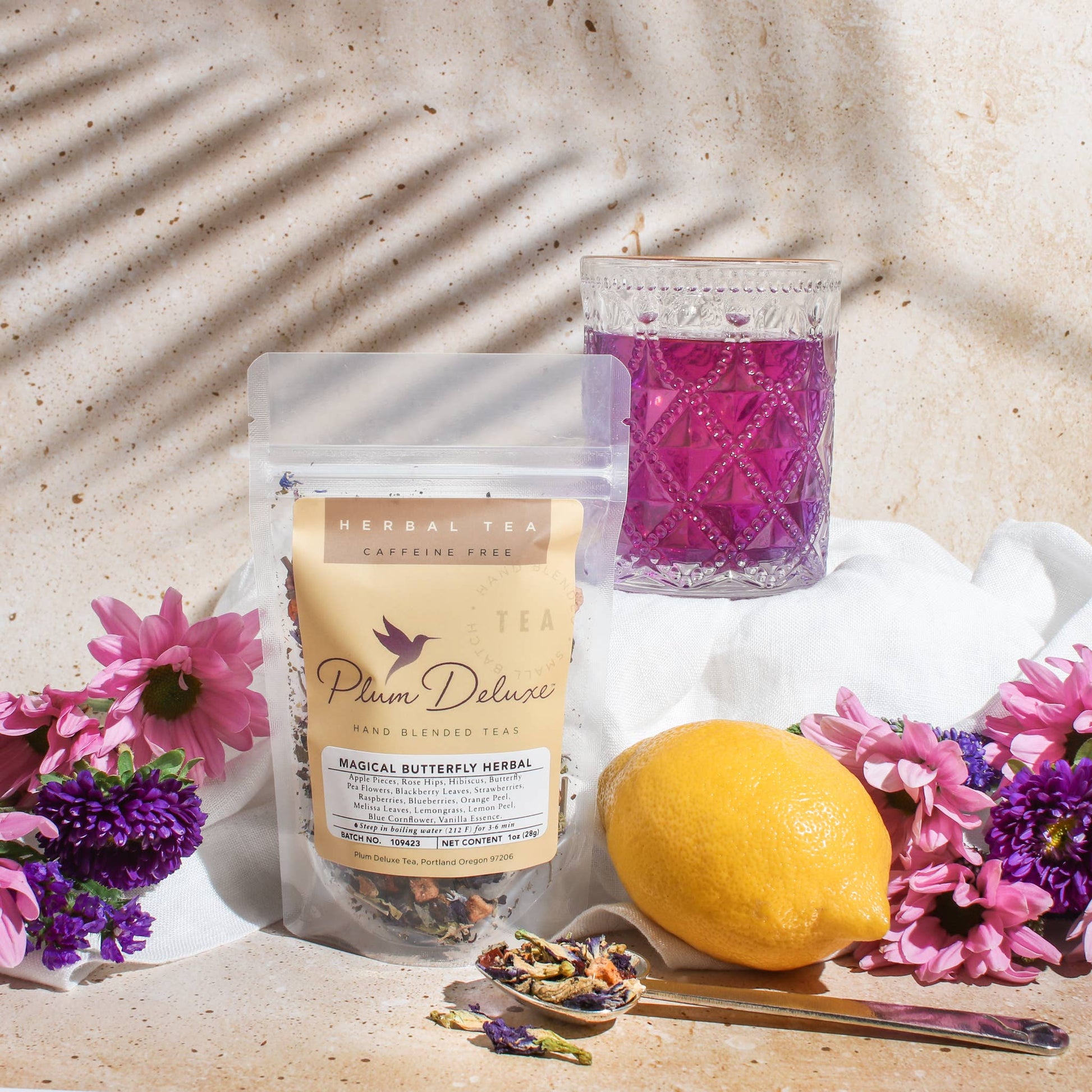 Magical Butterfly Pea Flower Herbal TeaMagical Butterfly Pea Flower Herbal Tea - Premium Tea from Plum Deluxe Tea - Just $10! Shop now at SanTee Coffee and Tea Company 